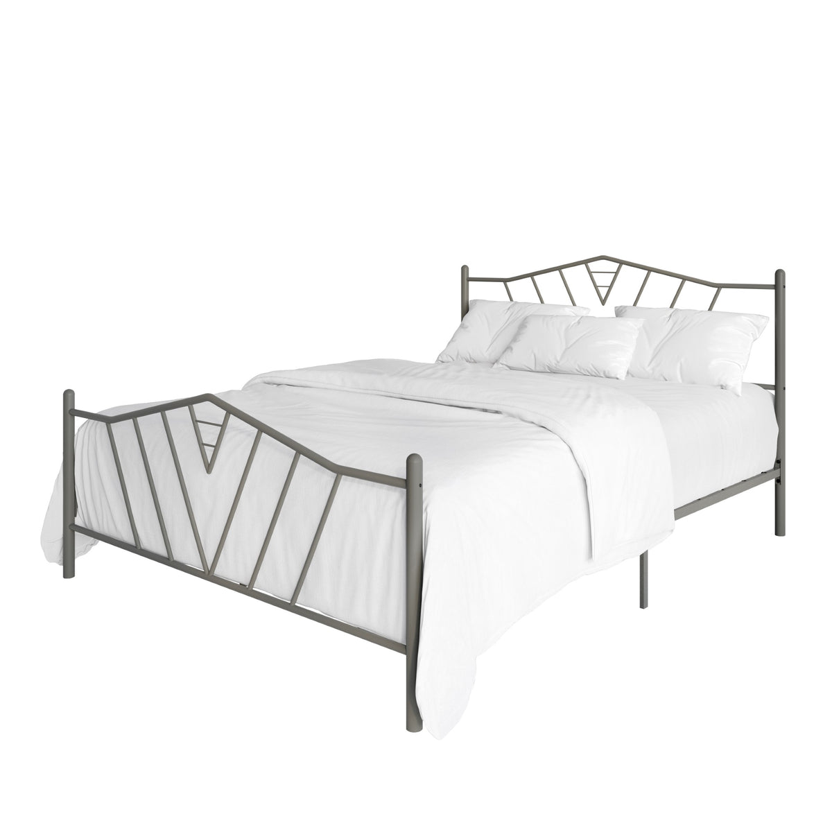 Home Design Valdosta Metal Platform Bed, No Box Spring Required, Modern Design, Easy Assembly