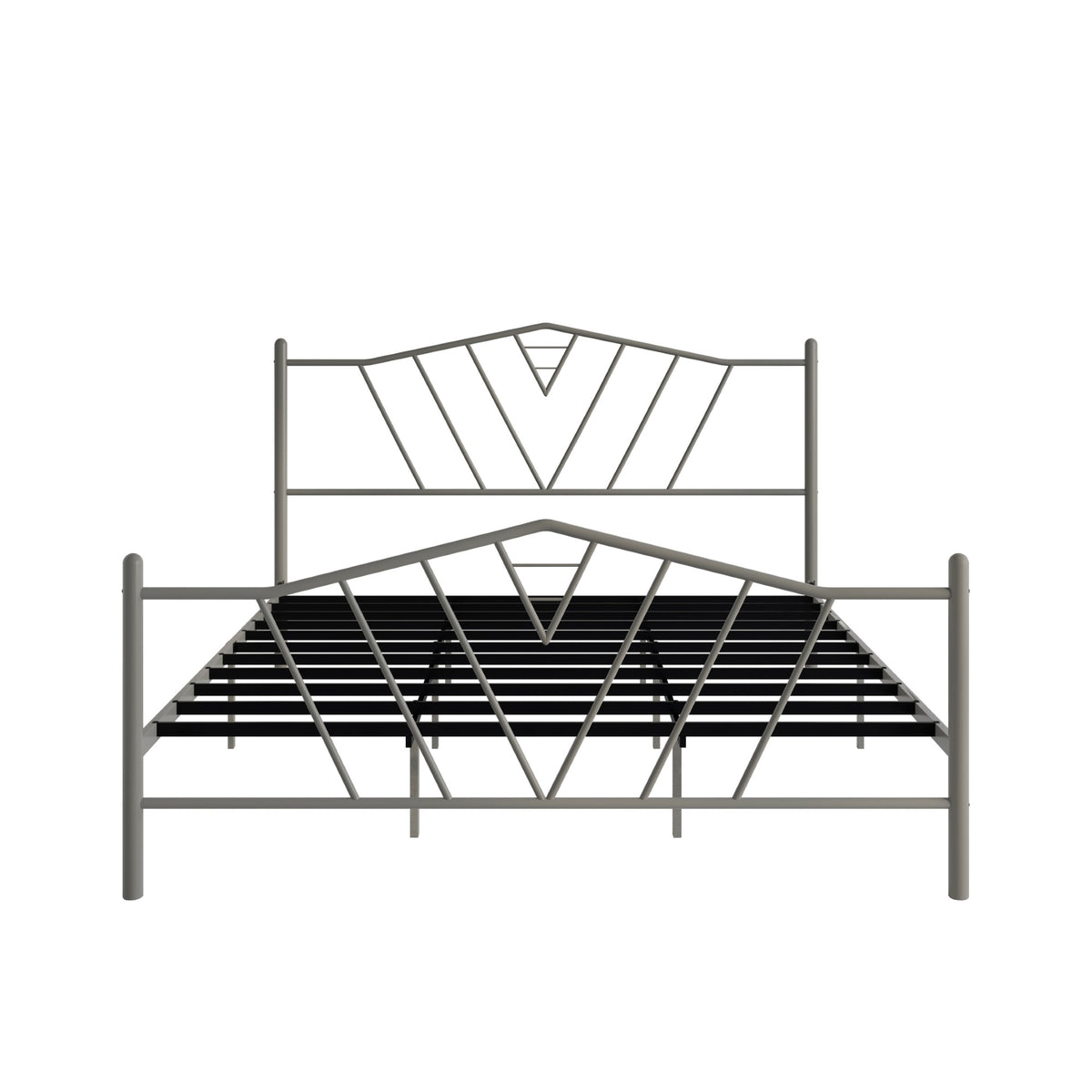 Home Design Valdosta Metal Platform Bed, No Box Spring Required, Modern Design, Easy Assembly