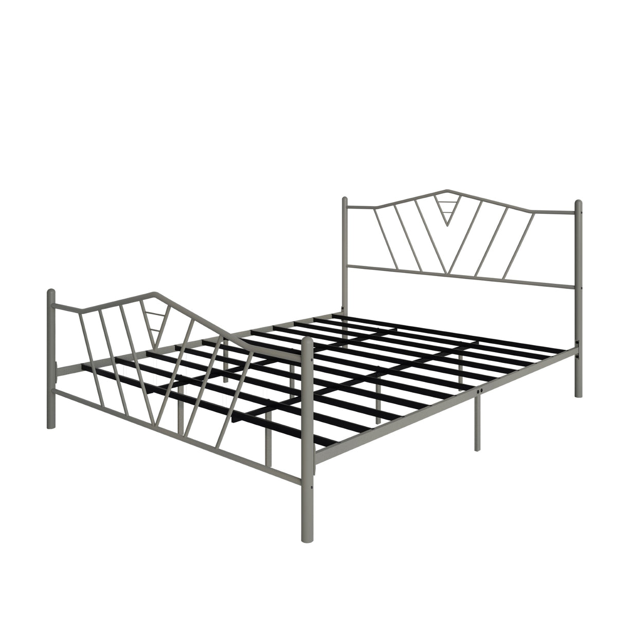 Home Design Valdosta Metal Platform Bed, No Box Spring Required, Modern Design, Easy Assembly