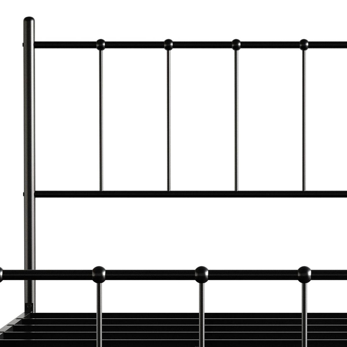 Home Design Calhoun Classic Metal Bed, Sturdy Platform Frame With Decorative Headboard & Footboard