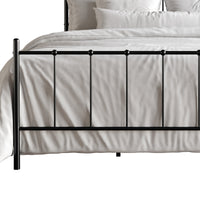 Home Design Calhoun Classic Metal Bed, Sturdy Platform Frame With Decorative Headboard & Footboard