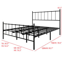 Home Design Calhoun Classic Metal Bed, Sturdy Platform Frame With Decorative Headboard & Footboard