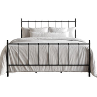 Home Design Calhoun Classic Metal Bed, Sturdy Platform Frame With Decorative Headboard & Footboard