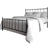 Home Design Calhoun Classic Metal Bed, Sturdy Platform Frame With Decorative Headboard & Footboard