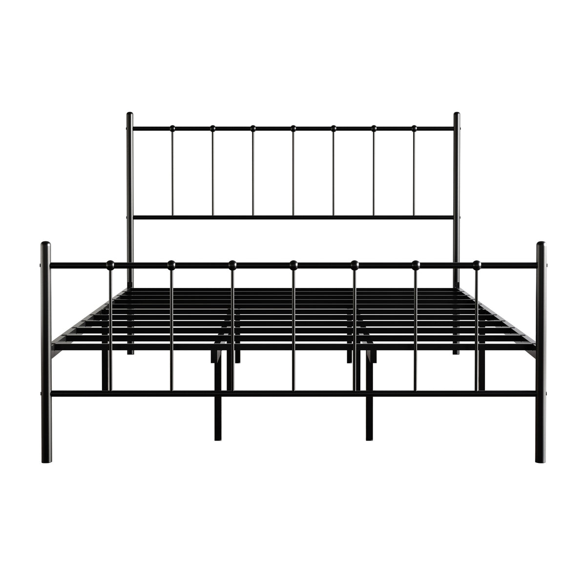 Home Design Calhoun Classic Metal Bed, Sturdy Platform Frame With Decorative Headboard & Footboard