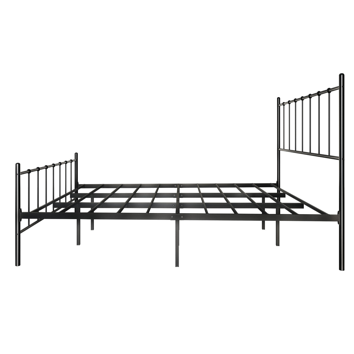Home Design Calhoun Classic Metal Bed, Sturdy Platform Frame With Decorative Headboard & Footboard