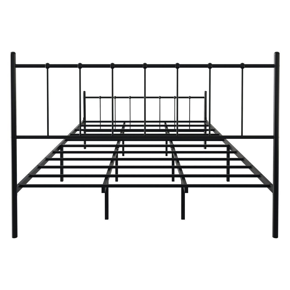 Home Design Calhoun Classic Metal Bed, Sturdy Platform Frame With Decorative Headboard & Footboard