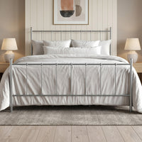 Home Design Calhoun Classic Metal Bed, Sturdy Platform Frame With Decorative Headboard & Footboard