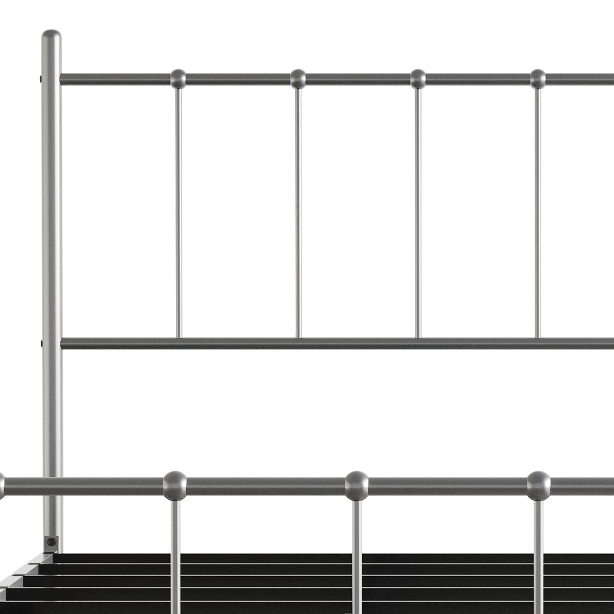 Home Design Calhoun Classic Metal Bed, Sturdy Platform Frame With Decorative Headboard & Footboard