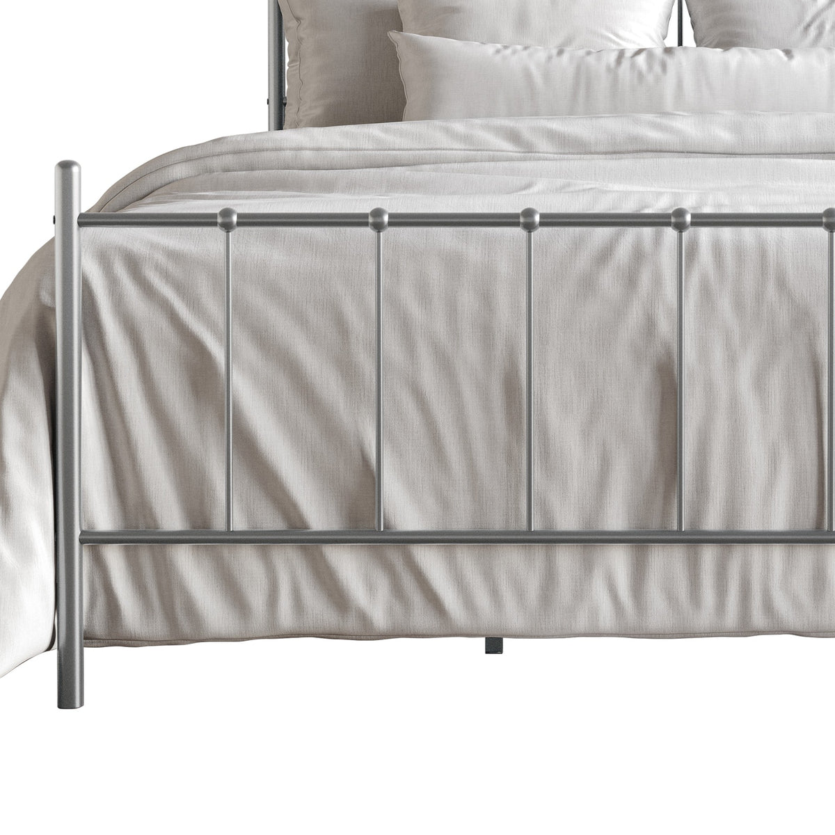 Home Design Calhoun Classic Metal Bed, Sturdy Platform Frame With Decorative Headboard & Footboard