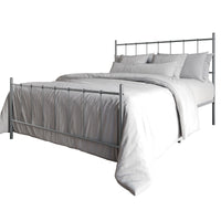 Home Design Calhoun Classic Metal Bed, Sturdy Platform Frame With Decorative Headboard & Footboard