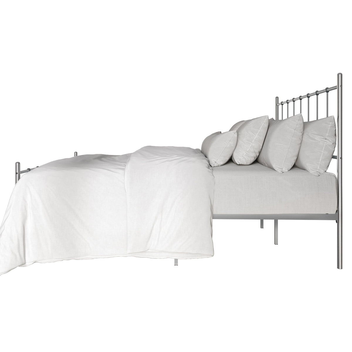 Home Design Calhoun Classic Metal Bed, Sturdy Platform Frame With Decorative Headboard & Footboard