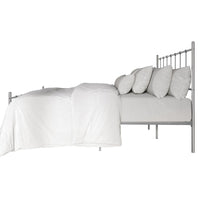Home Design Calhoun Classic Metal Bed, Sturdy Platform Frame With Decorative Headboard & Footboard