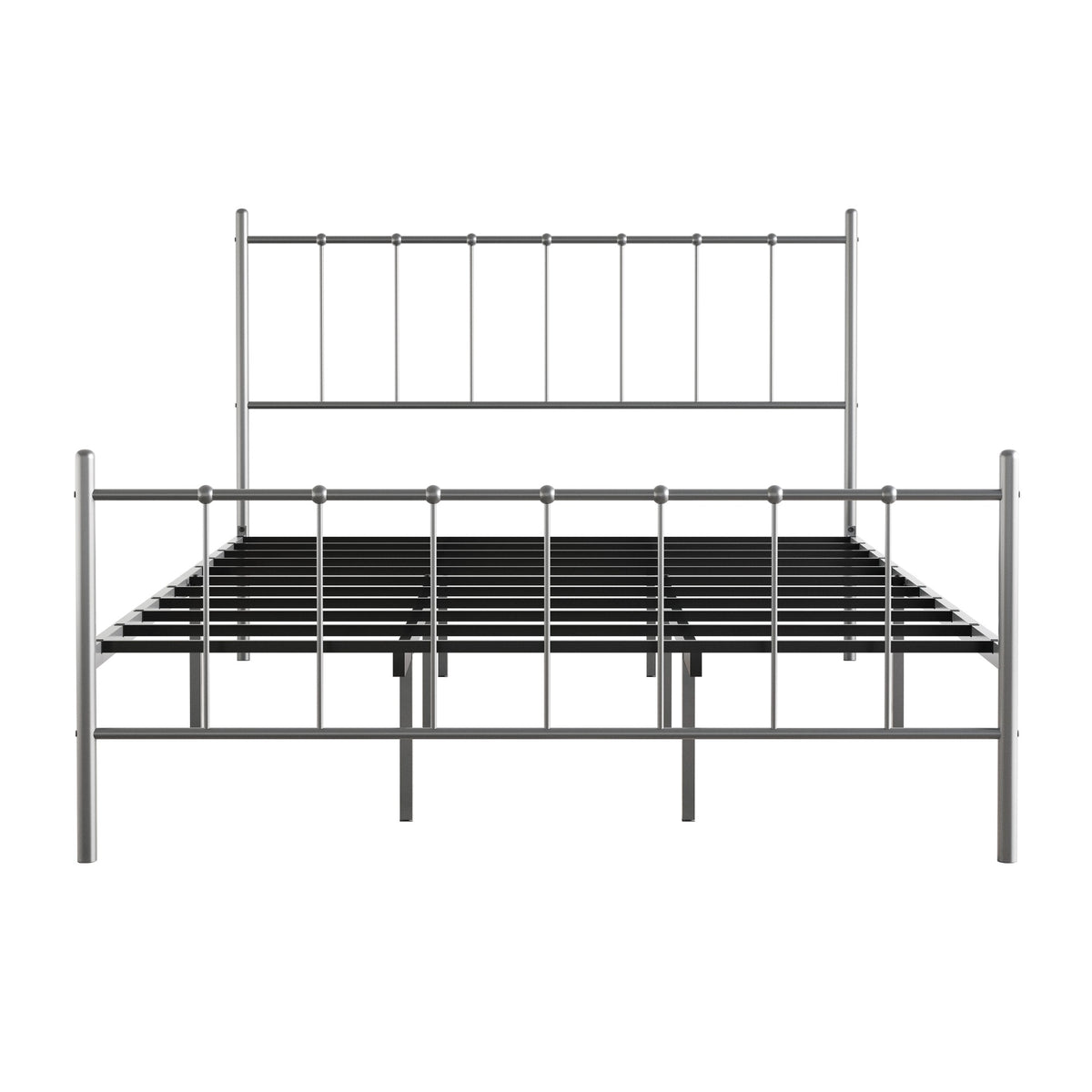 Home Design Calhoun Classic Metal Bed, Sturdy Platform Frame With Decorative Headboard & Footboard