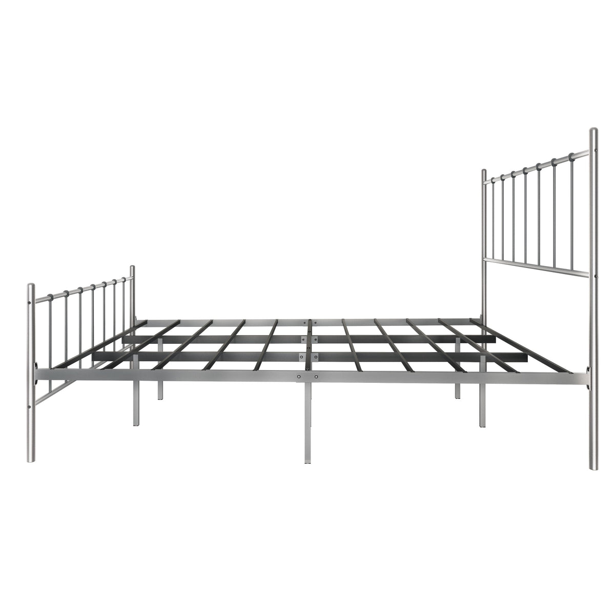 Home Design Calhoun Classic Metal Bed, Sturdy Platform Frame With Decorative Headboard & Footboard