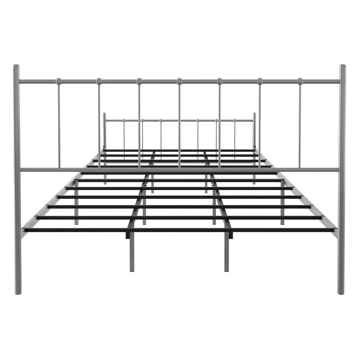 Home Design Calhoun Classic Metal Bed, Sturdy Platform Frame With Decorative Headboard & Footboard