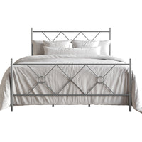 Home Design Marietta Modern Metal Bed, Diamond Pattern Design, No Box Spring Needed, Easy Assembly