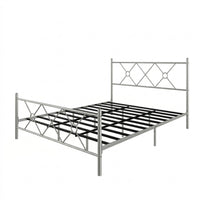 Home Design Marietta Modern Metal Bed, Diamond Pattern Design, No Box Spring Needed, Easy Assembly