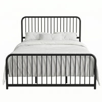 Home Design Kanab Modern Metal Platform Bed Frame, Spindle Headboard and Footboard, Easy Assembly