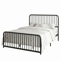 Home Design Kanab Modern Metal Platform Bed Frame, Spindle Headboard and Footboard, Easy Assembly