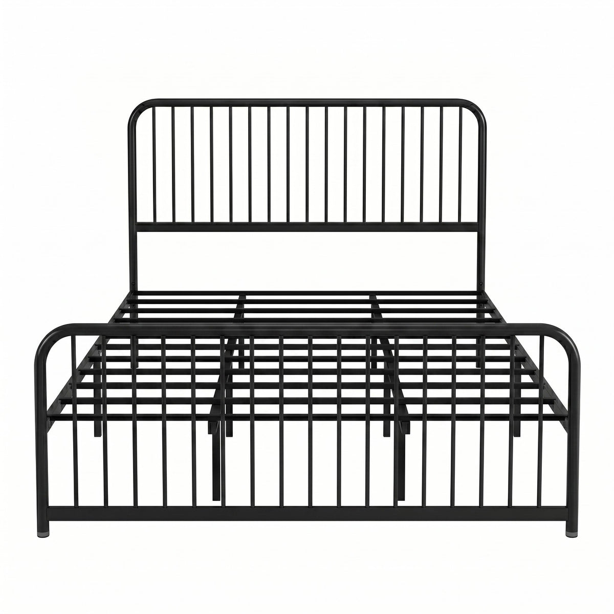 Home Design Kanab Modern Metal Platform Bed Frame, Spindle Headboard and Footboard, Easy Assembly