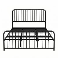 Home Design Kanab Modern Metal Platform Bed Frame, Spindle Headboard and Footboard, Easy Assembly