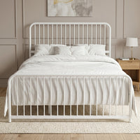 Home Design Kanab Modern Metal Platform Bed Frame, Spindle Headboard and Footboard, Easy Assembly