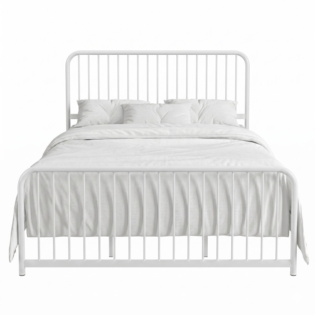 Home Design Kanab Modern Metal Platform Bed Frame, Spindle Headboard and Footboard, Easy Assembly