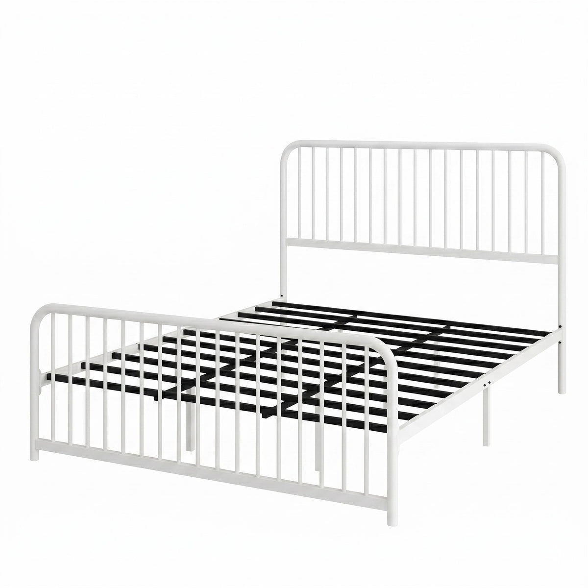 Home Design Kanab Modern Metal Platform Bed Frame, Spindle Headboard and Footboard, Easy Assembly