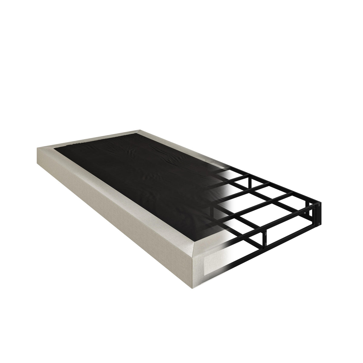 Home Design Walpi 5" Metal Box Spring / Bed Foundation - Warm Gray/Black, Durable Metal Construction