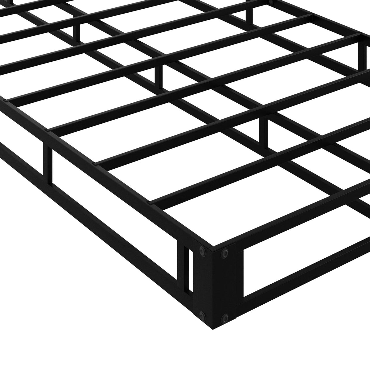 Home Design Walpi 5" Metal Box Spring / Bed Foundation - Warm Gray/Black, Durable Metal Construction