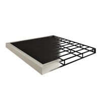 Home Design Walpi 5" Metal Box Spring / Bed Foundation - Warm Gray/Black, Durable Metal Construction