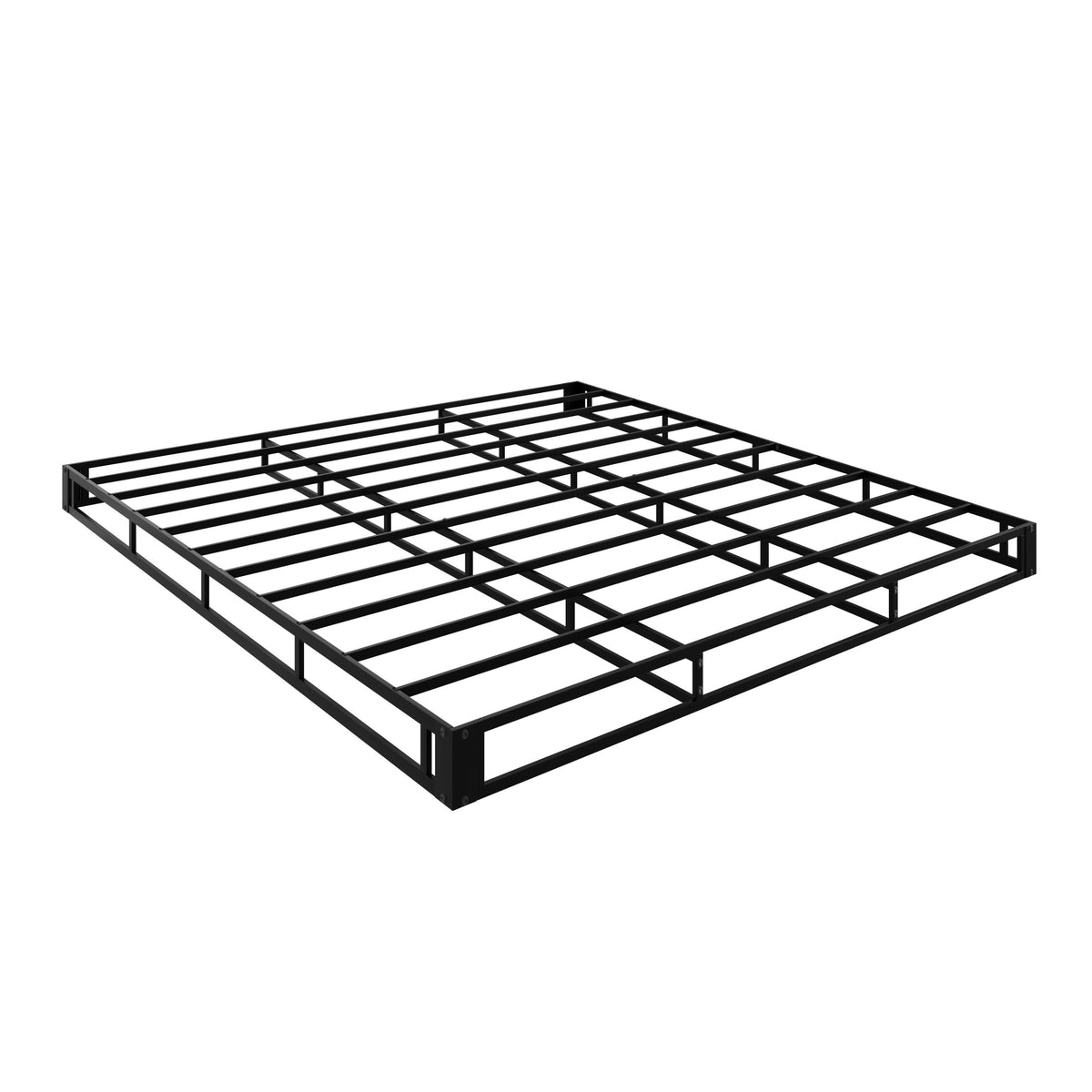 Home Design Walpi 5" Metal Box Spring / Bed Foundation - Warm Gray/Black, Durable Metal Construction