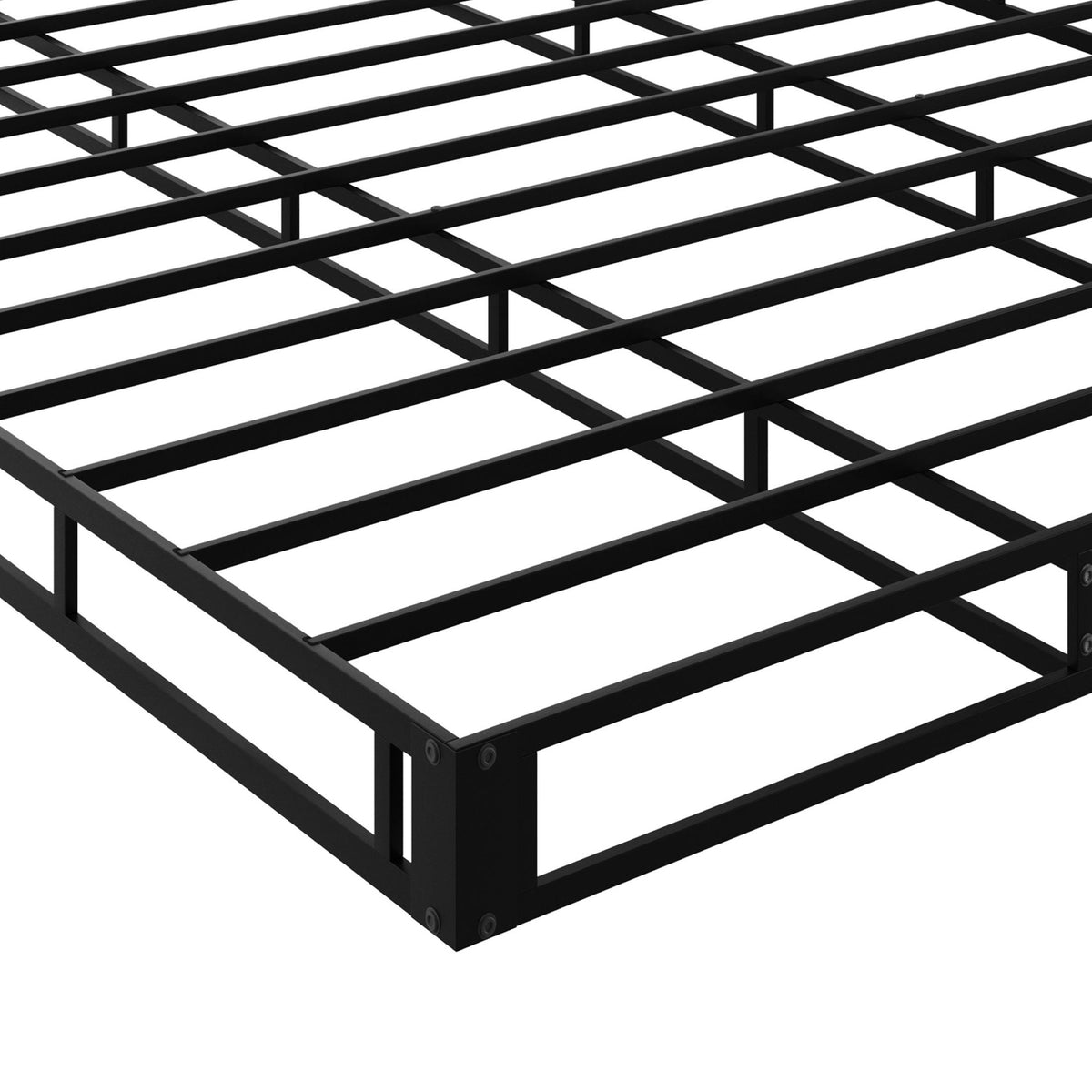 Home Design Walpi 5" Metal Box Spring / Bed Foundation - Warm Gray/Black, Durable Metal Construction