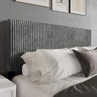 Home Design Romney Upholstered Headboard with Vertical Channel Tufting, Adjustable Height