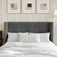 Home Design Lenox Upholstered Wingback Headboard, Soft Corduroy, Easy to Assemble
