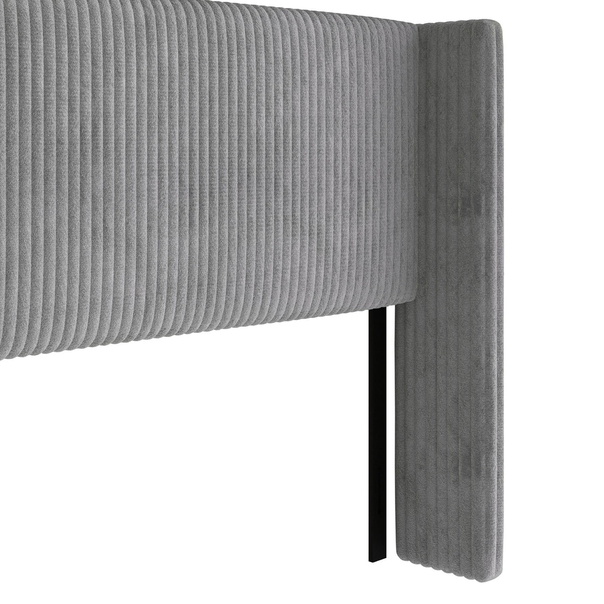 Home Design Lenox Upholstered Wingback Headboard, Soft Corduroy, Easy to Assemble