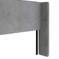 Home Design Lenox Upholstered Wingback Headboard, Soft Corduroy, Easy to Assemble