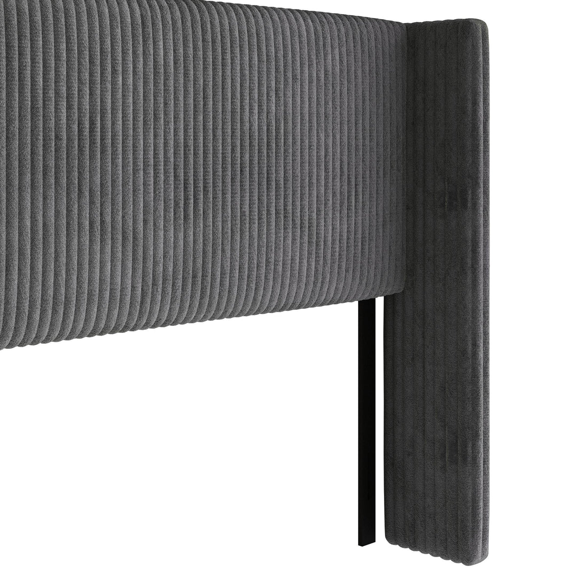 Home Design Lenox Upholstered Wingback Headboard, Soft Corduroy, Easy to Assemble