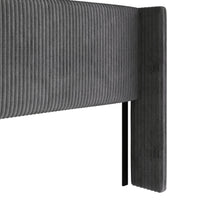 Home Design Lenox Upholstered Wingback Headboard, Soft Corduroy, Easy to Assemble