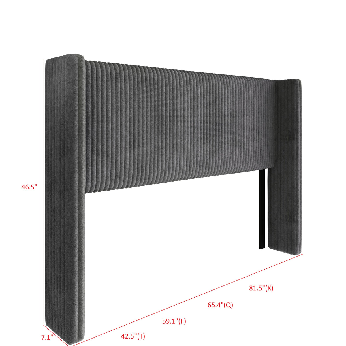 Home Design Lenox Upholstered Wingback Headboard, Soft Corduroy, Easy to Assemble