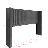 Home Design Lenox Upholstered Wingback Headboard, Soft Corduroy, Easy to Assemble