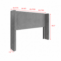 Home Design Lenox Upholstered Wingback Headboard, Soft Corduroy, Easy to Assemble