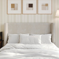 Home Design Lenox Upholstered Wingback Headboard, Soft Corduroy, Easy to Assemble