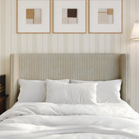 Home Design Lenox Upholstered Wingback Headboard, Soft Corduroy, Easy to Assemble