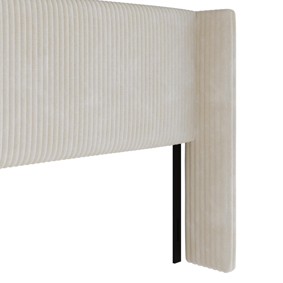 Home Design Lenox Upholstered Wingback Headboard, Soft Corduroy, Easy to Assemble