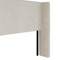 Home Design Lenox Upholstered Wingback Headboard, Soft Corduroy, Easy to Assemble