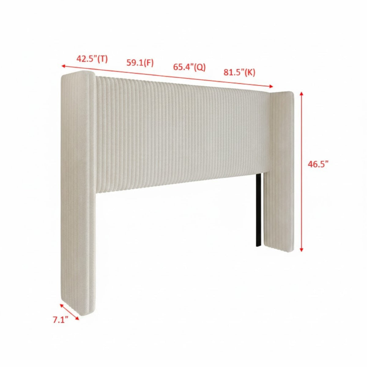 Home Design Lenox Upholstered Wingback Headboard, Soft Corduroy, Easy to Assemble