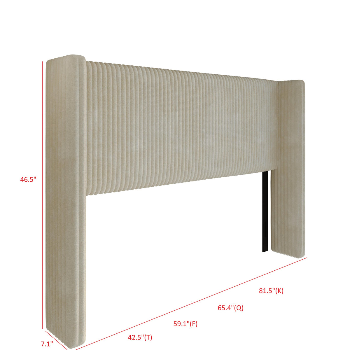 Home Design Lenox Upholstered Wingback Headboard, Soft Corduroy, Easy to Assemble