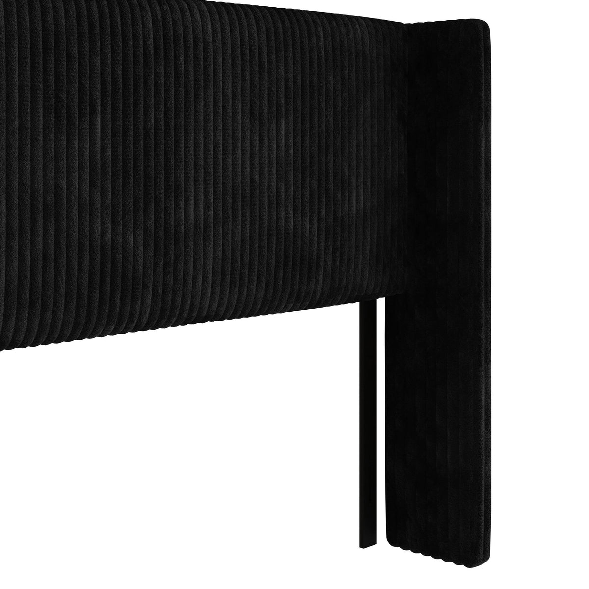 Home Design Lenox Upholstered Wingback Headboard, Soft Corduroy, Easy to Assemble